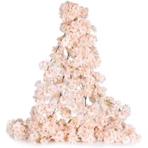 2 Pack Artificial Cherry Blossom Garland Hanging Vine Faux Cherry Blossom Flowers Garland for Home Garden Wedding Party Decor,Champagne