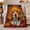 Autumn Maple Leaves Beagle Dog Portrait, variant on Autumn Maple Leaves Beagle Dog Portrait, Festive Pet Portrait Pattern, Warm Flannel Blanket for Living Room and Bedroom, Dog Lovers Thanksgiving Gift, Pet Lover Home Decor
