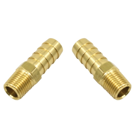 Empi 1/4 Inch NPT Male to 1/2 Inch Hose Barb Fittings - Pair - 0092150