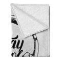 thumbnail image 2 of Stay Cool Soft Flannel Fleece Blanket, Hand Written Looking Stay Cool Words Between Headphones Music Print, Cozy Plush for Indoor and Outdoor Use, 50" x 70", Pale Grey Charcoal Grey, by Ambesonne, 2 of 5