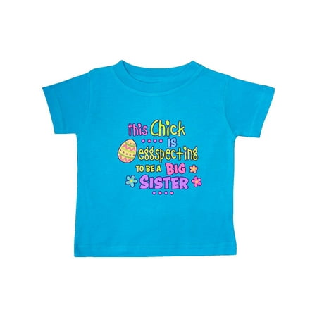 

Inktastic This Chick is Eggspecting to be a Big Sister with Egg and Flowers Gift Baby Girl T-Shirt