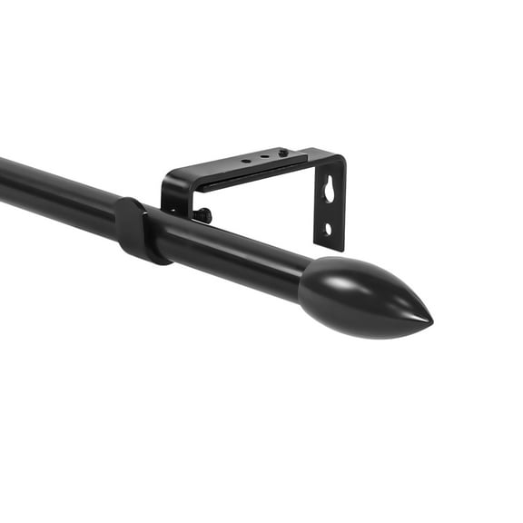 Urbanest 5/8" Adjustable Bullet Drapery Rod, 28"-48", Black