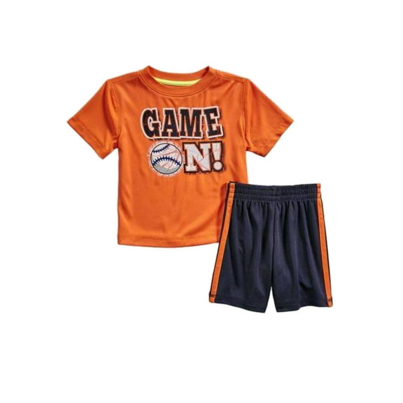 Kidtopia Infant Baby Boys 2 PC Game On! Baseball Athletic Shirt & Shorts Set