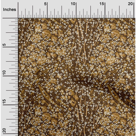 oneOone Cotton Poplin Twill Brown Fabric Leopard Animal Skin Dress Material Fabric Print Fabric By The Yard 56 Inch Wide