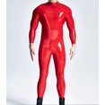 thumbnail image 3 of Traje de gato de látex 100 % puro de caucho, mono deportivo rojo, mono de fitness con cremallera en los hombros, tallas S a XXL, 3 of 3