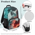 thumbnail image 7 of Jeiento 17 Inch Backpack And Lunch Box Set for Primary Elementary Kids Boys Fire Wolf Print Large Capacity 4-Piece School Bag Set (Backpack, Lunch Bag, Pencil Case, 2 Bookmarks), 7 of 7