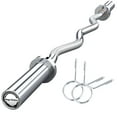 thumbnail image 1 of Barre de Courbure Ez de 4 Pi, Barre de Courbure O-Olympic avec 2 Colliers à Ressort, Manchons Rotatifs à Roulement et Bagues Bronze, Prise Moletée, Conception Durable et Antirouille pour Squats/curls/appui de Banc, Argent, 1 of 8