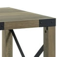 thumbnail image 2 of Eli 22 Inch Wood End Table Metal Brackets Cross Bars Rustic Oak Brown - Saltoro Sherpi, 2 of 6