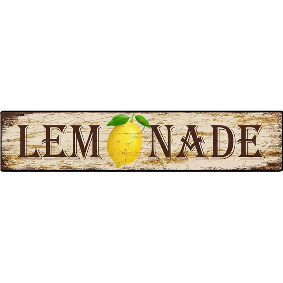Metal Sign Fresh Lemonade Vintage Signs Retro Tin Signs Aluminum Sign for Kitchen Home Garden Wall Bar Cafe Decor 4x16 Inch