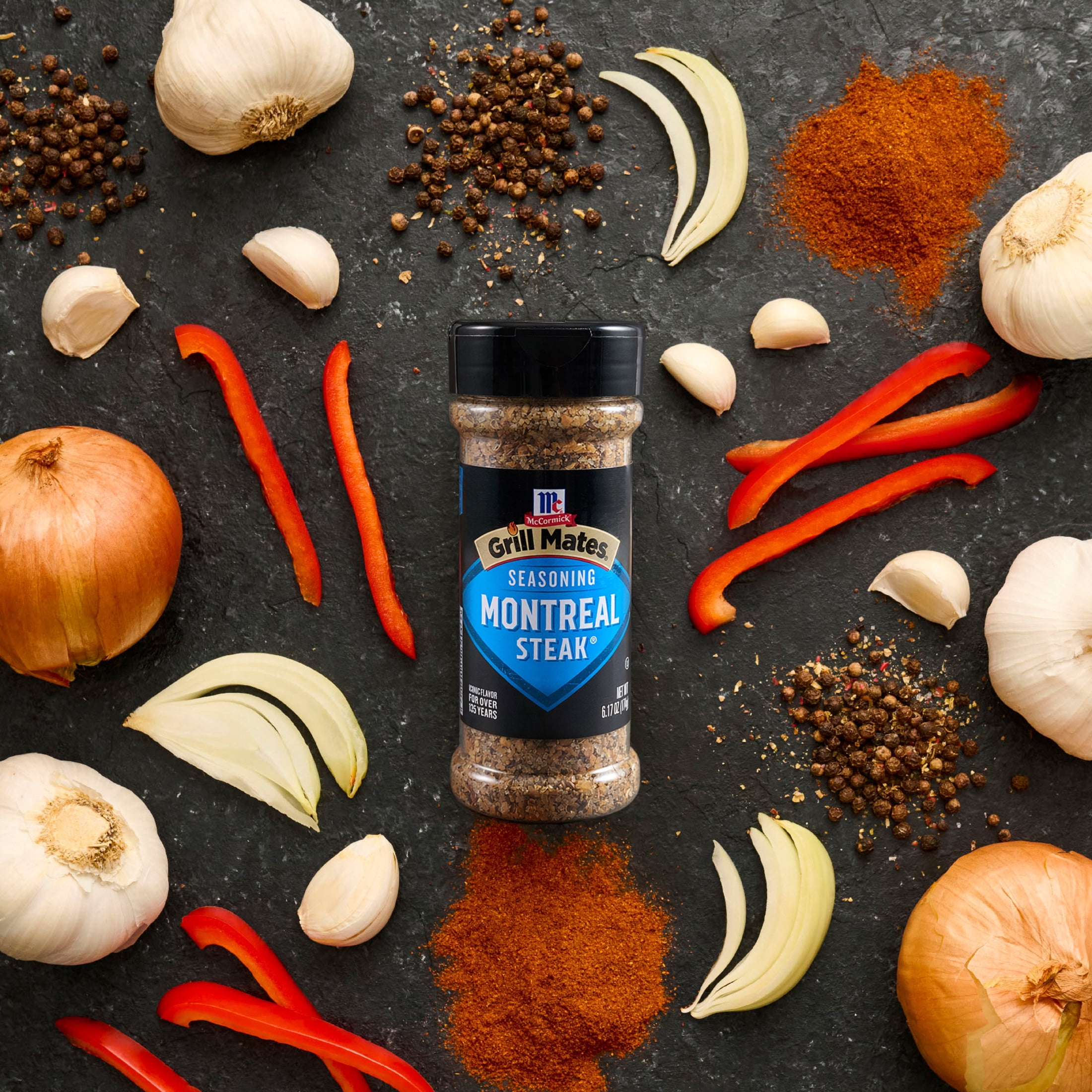 (3 pack) McCormick Grill Mates Kosher Montreal Steak Seasoning, 6.17 oz Bottle