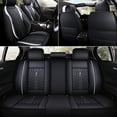 thumbnail image 4 of Universal Deluxe PU Leather 5-Seats Car Seat Cover Front Rear Cushion Full Set, 4 of 7