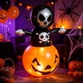 thumbnail image 3 of ICQOVD Halloween Inflatable Pumpkin Skull Light,Waterproof LED Halloween Decoration for Yard,Lawn,Garden,Porch and Outdoor Party Decor, 3 of 7