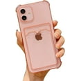 thumbnail image 1 of Clear Wallet Phone Case for iPhone , Upgrade Clear Card Slot Case, Slim Fit Protective Soft TPU Shockproof Wallet Case with Cute Card Holder Pocket for Apple iPhone13,Pink, 1 of 7