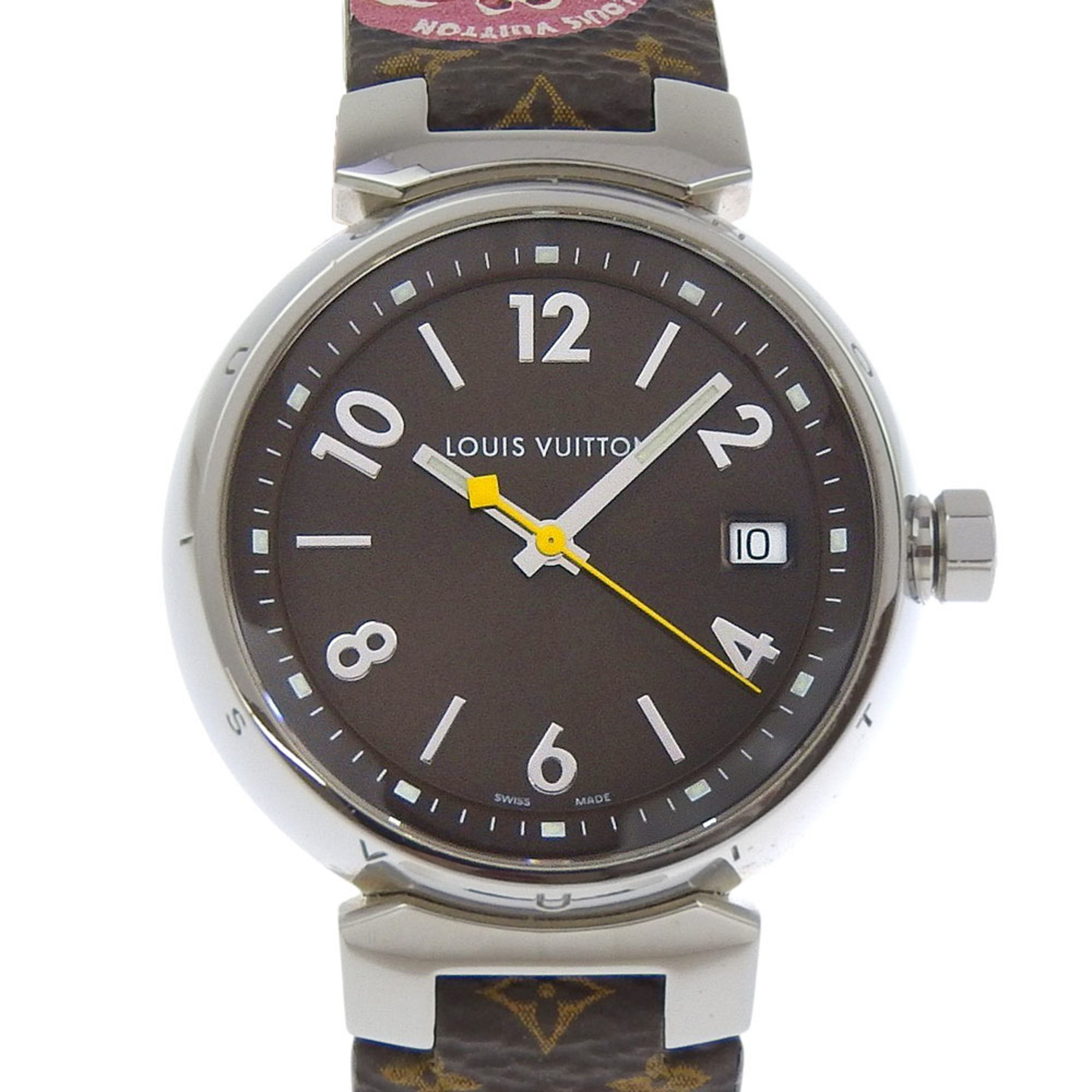Louis Vuitton Tambour Q1311 SS Quartz Louis Vuitton Tambour MM Q13MJ Women main image 4