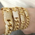 thumbnail image 2 of .925 Silver Gold 15MM Miami Cuban Bling Bracelet, 2 of 2