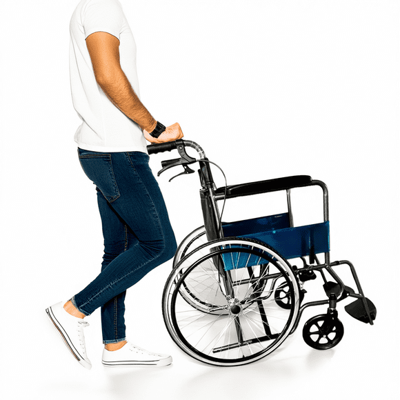 Silla de Ruedas para Adultos Mayores Confort Máximo | Asiento Ancho 20” (50 cm) | Respaldo y Reposapiés Abatibles | Peso máximo que soporta 110 kg