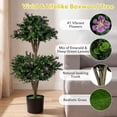 thumbnail image 6 of Costway 3 FT Artificial Double Ball Boxwood Topiary Tree Set of 2 Faux Bush Plant with 41 Blossoms Purple, 6 of 9