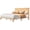 B, variant on Boho Rattan Bed Frame with Natural Headboard – Twin Size, Built-in LED Lights, Sturdy Wood Slats, Sturdy Support, Large Underbed Storage, No Box Spring Needed