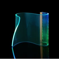 Modern Curved Acrylic Table Lamps for Bedroom Futuristic Decor, Cool RGB Desk Lamp for Room Ambient Lighting