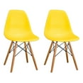thumbnail image 4 of Mod Made Paris Tower Dining Side Chair With Wood Legs- Set Of 2 (White), 4 of 10