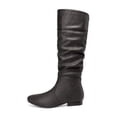 thumbnail image 4 of Botas DREAM PAIRS para mujer, altas hasta la rodilla, negras, con forro de piel sintética, talla 6.5, 4 of 6