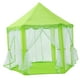 thumbnail image 4 of Tienda de campaña con castillo de princesa para el hogar, sala de estar, camping, parque, casa de juegos hexagonal Verde, 4 of 9