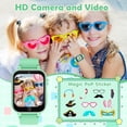 thumbnail image 2 of Reloj inteligente Luyiilo para niños con 26 juegos de rompecabezas, cámara HD, color verde, 2 of 7