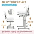 thumbnail image 5 of LVYUAN Kids Study Desk and Chair Set Height Adjustable Children School Study Drawing Desk Chair with LED Lamp, Tilt Desktop, Storage Drawer, Book Stand Grey, 5 of 18