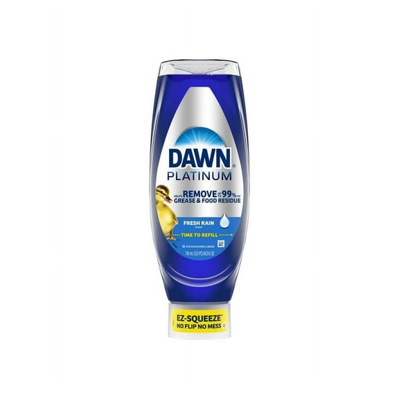 Pack of 2 Dawn EZ-Squeeze Platinum Liquid Dish Soap, Refreshing Rain, 24.3 fl oz