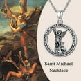 thumbnail image 2 of SOULMEET St Michael Medal Necklace 925 Sterling Silver The Archangel Protect Us Pendant Necklace Catholic Coin Jewelry Gifts for Men Women, 2 of 6
