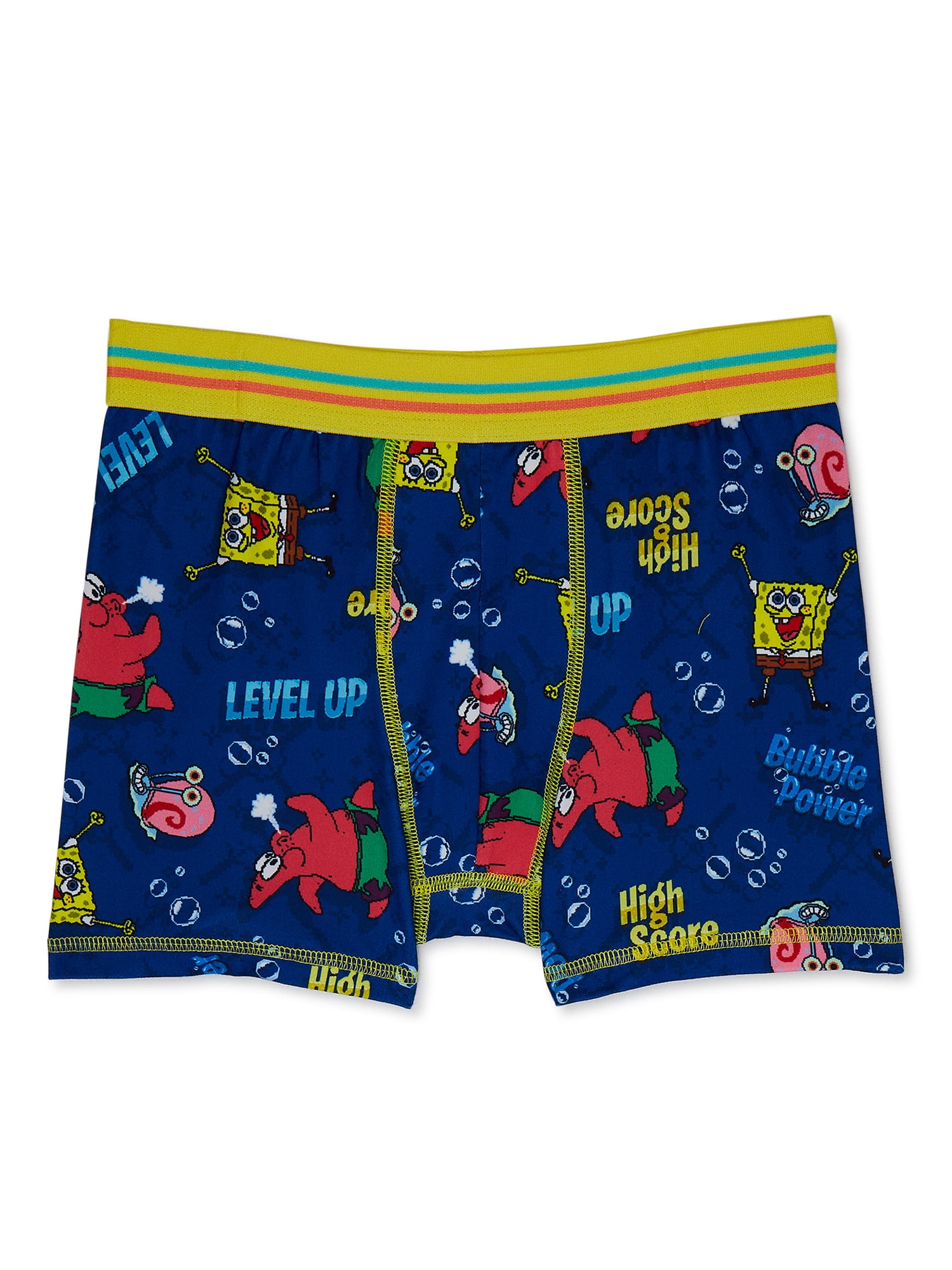 SpongeBob SquarePants Boys Boxer Brief Underwear, 4-Pack, Sizes XS-XL