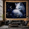 thumbnail image 6 of White Wolf Amidst Dark Roses with Glowing Embers, Mystical Fantasy for Nature Lovers, Wildlife Art Decor, Halloween Gift, Tapestry Wall Hanging for Bedroom and Living Room, 6 of 7