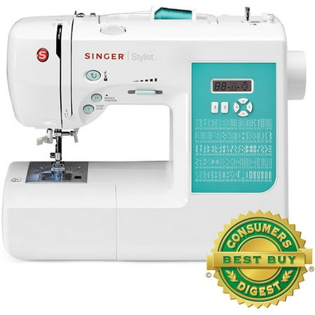 SINGER 7258 Stylist 100-Stitch Computerized Sewing Machine with DVD, 10 Presser Feet, Metal Frame, and BONUS