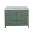 thumbnail image 3 of California 48" Bathroom Vanity with Sage Green Cabinet and Carrara Marble Top, 3 of 6