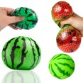 thumbnail image 1 of Bola de alivio del estrés de sandía - Bolas blandas para aliviar la ansiedad para niños y adultos - Juguete sensorial divertido que cambia de color cuando aprietas 4, 1 of 5