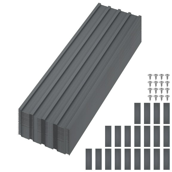 20Pcs Heavy Duty Galvanized Steel Corrugated Panels - Metal Roofing Panels for Carport, Patio, Outdoor & Garden