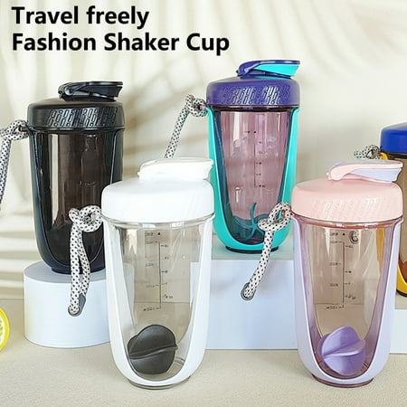 

Hesroicy 1 Set 590ml Shaker Bottle Large Capacity Leak-proof Drop-resistant Heat Resistant Protein Mixing Shake Water Bottle Exercise Use