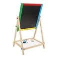 thumbnail image 2 of Caballete de arte multifuncional de madera para niños, dos en uno, tablero de dibujo blanco y negro de doble cara, caballete para niños pequeños, 2 of 5