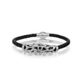 thumbnail image 3 of Oxford Ivy  Braided Black Leather Mens Bracelet 5 mm 8 1/2 inches with Magnetic Stainless Steel Clasp, 3 of 3