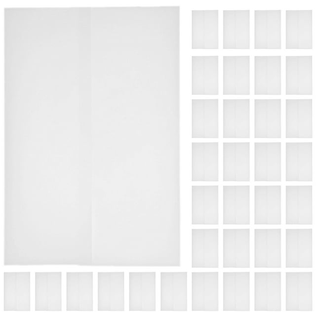 50 tarjetas de invitación, sobres de pergamino, sobres en blanco y sobres translúcidos.