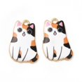 thumbnail image 2 of Alloy Enamel Pendants Cadmium Free & Nickel Free & Lead Free Golden Cat Charms Colorful 25x16x3mm Hole: 1.8mm, 2 of 4