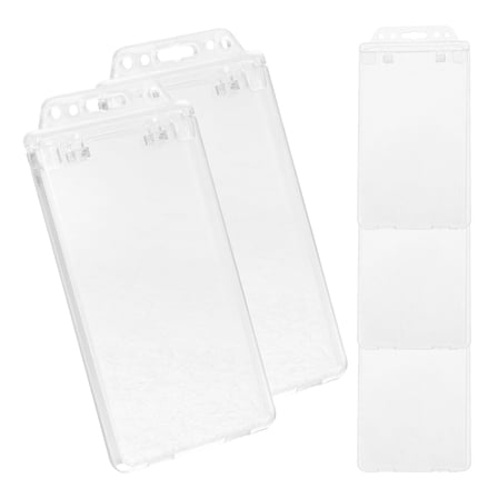 FRCOLOR 5 Pcs Clear Heavy Duty Id Badge Holder Work 10.50X6.00X0.50CM