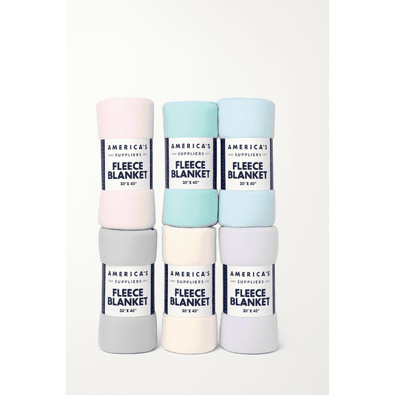 America’s Suppliers Soft Fleece Blanket 30 x 40 – Lightweight, Multi-Color