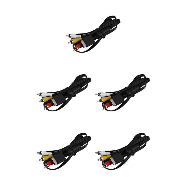 jesticaly Lignes de Jeu Service Haute Performance Accessoires de Jeux Composant Fil de Télévision Remplacement Cordon PS3 Console Noir 1,8 m 5 Ensembles