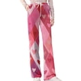 thumbnail image 4 of Fgvctg Valentine's Day Women's Pajamas Loose Wide Leg Sleepwear Pajamas Pant Casual Heart Graphic High Waisted Pjs Spring Drawstring Lounge Pants with Pockets Light pink 2XL, 4 of 5