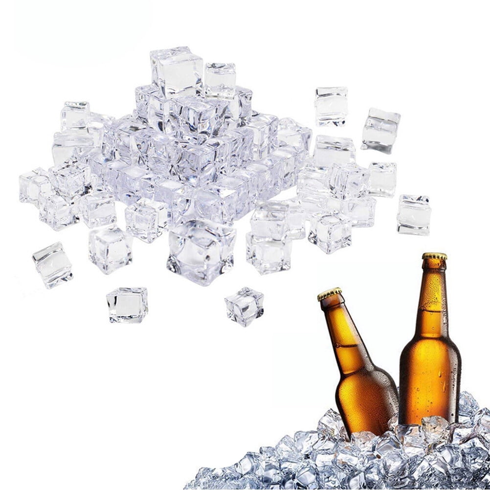 HINTRMENT 80Pcs Transparent Artificial Ice Cubes Decoration Ornaments for Events and Display