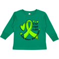 thumbnail image 3 of Inktastic Love, Care, Cure Lymphoma Awareness Lime Green Ribbon Hearts Boys or Girls Long Sleeve Toddler T-Shirt, 3 of 5