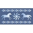 thumbnail image 4 of Desert Southwest Horse Stencil Running Sunburst Aztec Border Design DIY Signs 6"x12", 4 of 7