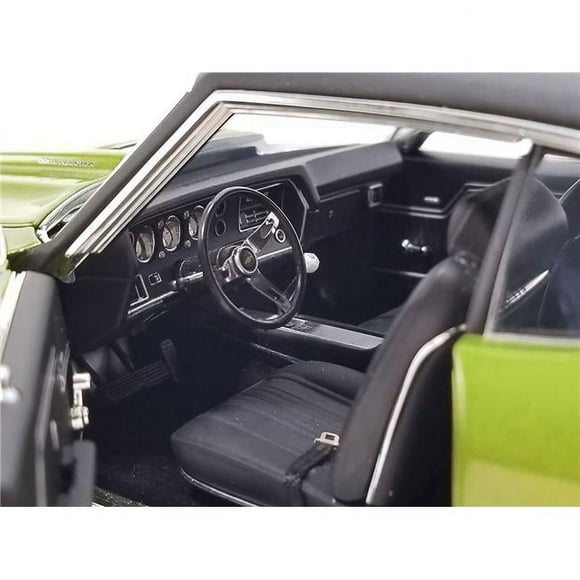 ACME A1805525VT 1970 Chevrolet Chevelle SS Restomod Citrus Metallic with Stripes & Vinyl Top Limited Edition to 258 Piece Worldwide 1-18 Scale Diecast Model Car, Green & Black