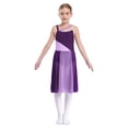 thumbnail image 1 of Oyolan Robe de Danse Ballet Sans Manches en Maille Transparente pour Filles, Tenue de Performance, Violet 8, 1 of 7